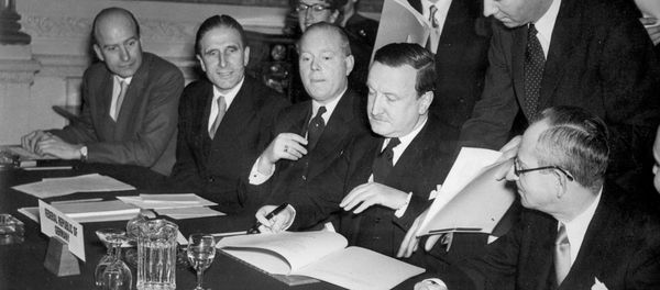 In this Feb. 27, 1953 file photo, the German Debts Agreement is signed in London. Though Germany is resisting Greece’s pleas for some relief, it should know better than most what it can achieve. - Sputnik International