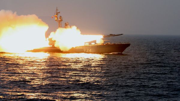 A Moskit supersonic anti-ship missile is launched from a missile boat during a training exercise for guard missile boats and artillery exercises held in the Sea of Japan - Sputnik International