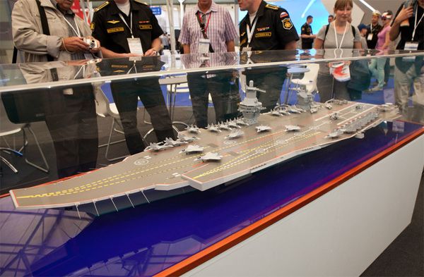 Project 23000E, one of the prospective new aircraft carriers proposed by the Krylov State Research Institute. Project 23000E, one of the prospective new aircraft carriers proposed by the Krylov State Research Institute. - Sputnik International