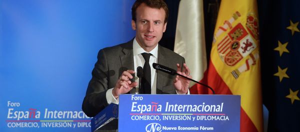 French Minister of Economy, Industry and the Digital Economy, Emmanuel Macron speaks as he takes part in the New Economy Forum in Madrid on July 10, 2015 French Minister of Economy, Industry and the Digital Economy, Emmanuel Macron speaks as he takes part in the New Economy Forum in Madrid on July 10, 2015 - Sputnik International