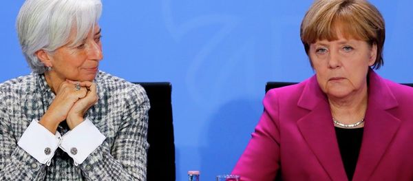 German Chancellor Angela Merkel, right, and Christine Lagarde, Managing Director of the International Monetary Fund German Chancellor Angela Merkel, right, and Christine Lagarde, Managing Director of the International Monetary Fund - Sputnik International