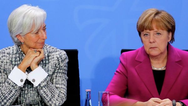 German Chancellor Angela Merkel, right, and Christine Lagarde, Managing Director of the International Monetary Fund German Chancellor Angela Merkel, right, and Christine Lagarde, Managing Director of the International Monetary Fund - Sputnik International