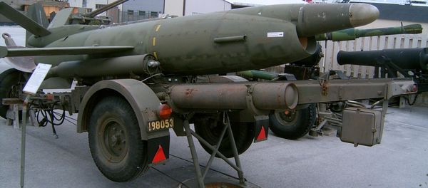 Swedish coastal missile Saab Robot 08 (Kustrobot 08) at the museum at Gotland Coastal Artillery Regiment KA 3 in Fårösund, Sweden Swedish coastal missile Saab Robot 08 (Kustrobot 08) at the museum at Gotland Coastal Artillery Regiment KA 3 in Fårösund, Sweden - Sputnik International