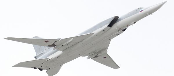 A Tu-22M3 supersonic strategic bomber and missile carrier taking part in the dress rehearsal of the Victory Parade in Red Square in Moscow - Sputnik International