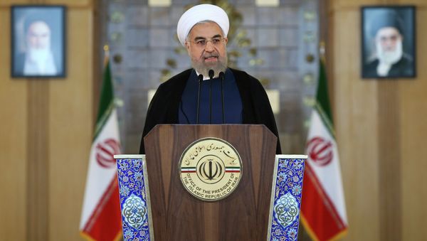 Iran's President Hassan Rouhani addresses the nation in a televised speech after a nuclear agreement was announced in Vienna, in Tehran, Iran, Tuesday, July 14, 2015 Iran's President Hassan Rouhani addresses the nation in a televised speech after a nuclear agreement was announced in Vienna, in Tehran, Iran, Tuesday, July 14, 2015 - Sputnik International