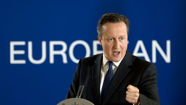 British prime minister David Cameron speaks during a press conference, on the second and final day of an EU summit at the EU Headquarters in Brussels on June 26, 2015 British prime minister David Cameron speaks during a press conference, on the second and final day of an EU summit at the EU Headquarters in Brussels on June 26, 2015 - Sputnik International