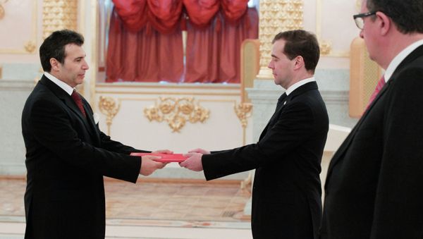 Dmitry Medvedev receives credentials from ambassadors Dmitry Medvedev receives credentials from ambassadors - Sputnik International