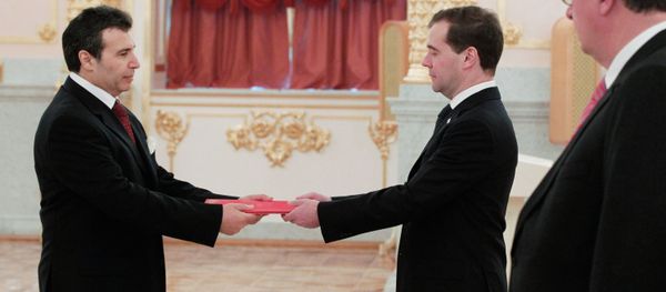 Dmitry Medvedev receives credentials from ambassadors Dmitry Medvedev receives credentials from ambassadors - Sputnik International