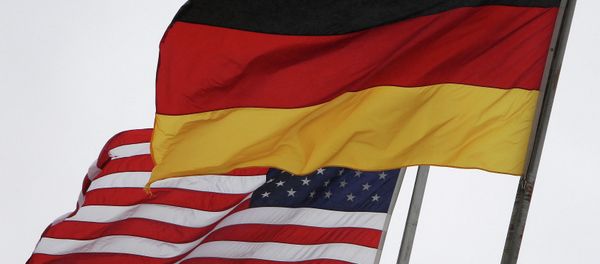 The German and the US flags fly at the US Airbase in Ramstein, southern Germany, on November 6, 2013 - Sputnik International