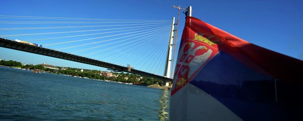 View of the new Sava River Bridge in Belgrade near the Ada Ciganlija river island connecting on August 8, 2011, the river banks of Belgrade and New Belgrade View of the new Sava River Bridge in Belgrade near the Ada Ciganlija river island connecting on August 8, 2011, the river banks of Belgrade and New Belgrade - Sputnik International