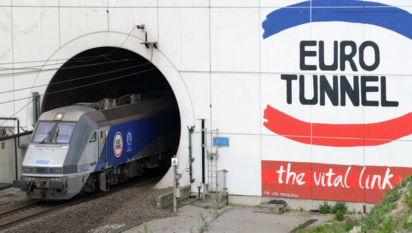 A EuroTunnel train coming out of the Channel Tunnel, owned by EuroTunnel, on in Coquelles, northern France. A EuroTunnel train coming out of the Channel Tunnel, owned by EuroTunnel, on in Coquelles, northern France. - Sputnik International