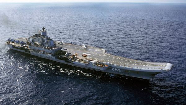 In this file photo from 2004, the Russian Navy's Admiral Kuznetsov aircraft carrier is seen in the Barents Sea, Russia In this file photo from 2004, the Russian Navy's Admiral Kuznetsov aircraft carrier is seen in the Barents Sea, Russia - Sputnik International