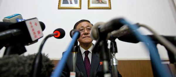 North Korean Ambassador to China Ji Jae Ryong attends a press conference at the North Korean Embassy in Beijing, China - Sputnik International