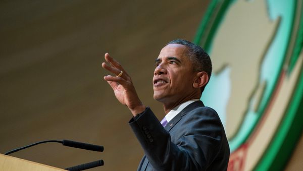 US President Barack Obama delivers a speech to the African Union, Tuesday, July 28, 2015, in Addis Ababa, Ethiopia - Sputnik International