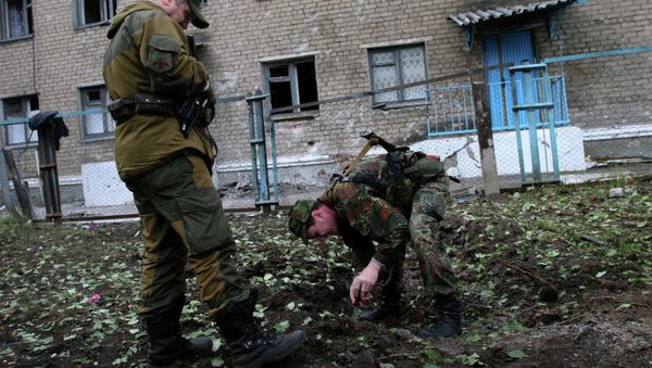 Aftermath of the shelling in Horlivka, Ukraine's Donetsk region Aftermath of the shelling in Horlivka, Ukraine's Donetsk region - Sputnik International