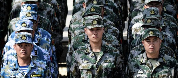 Chinese army soldiers during the rehearsal of the opening ceremony for the International Army Games 2015 at Alabino base outside Moscow Chinese army soldiers during the rehearsal of the opening ceremony for the International Army Games 2015 at Alabino base outside Moscow - Sputnik International