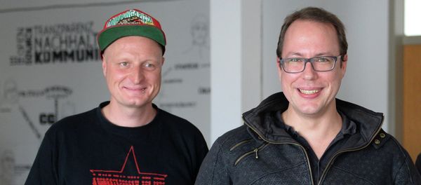 Markus Beckedahl, founder of the website Netzpolitik.org, right, and author of a blog Andre Meister, left, pose in their office in Berlin, Germany - Sputnik International