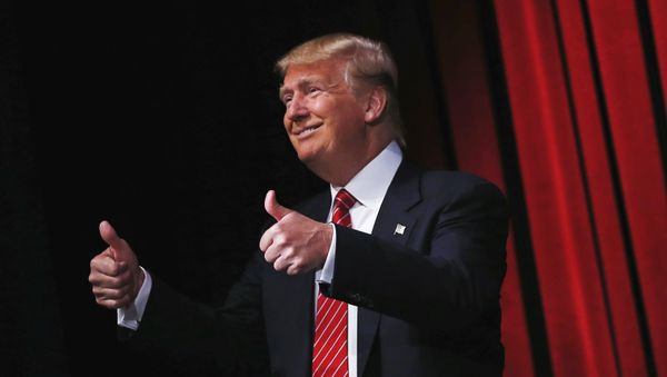 US Republican presidential candidate Donald Trump arrives to speak at the Family Leadership Summit in Ames, Iowa, United States, July 18, 2015 US Republican presidential candidate Donald Trump arrives to speak at the Family Leadership Summit in Ames, Iowa, United States, July 18, 2015 - Sputnik International