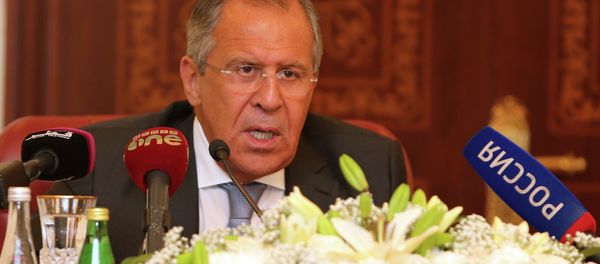 Russia's Foreign Minister Sergey Lavrov speaks during a joint press conference with Qatari Foreign Minister Khalid bin Mohammad Al-Attiyah (unseen) on August 3, 2015 in Doha Russia's Foreign Minister Sergey Lavrov speaks during a joint press conference with Qatari Foreign Minister Khalid bin Mohammad Al-Attiyah (unseen) on August 3, 2015 in Doha - Sputnik International