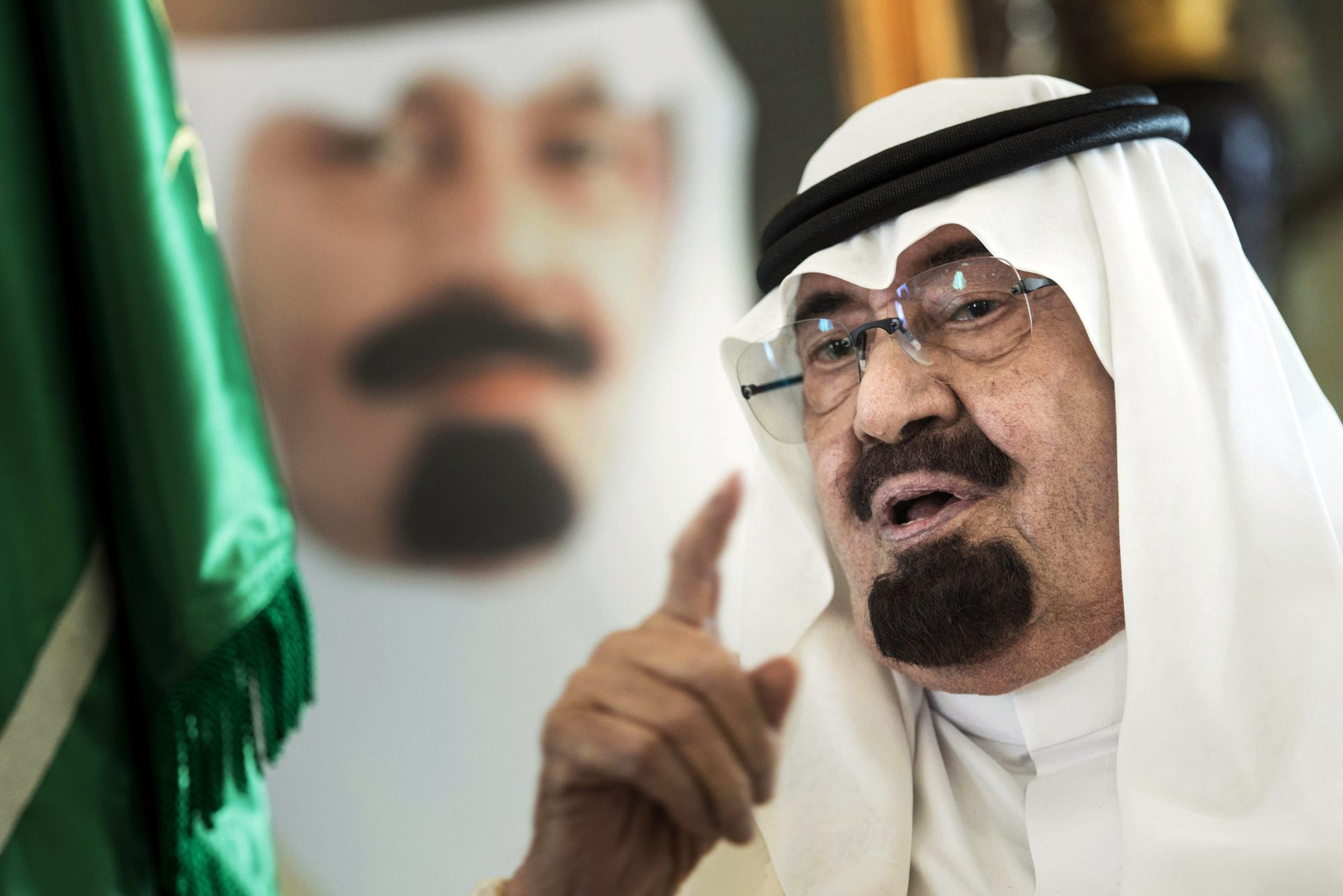 In this Friday, June 27, 2014 file photo, Saudi King Abdullah speaks before a meeting with U.S. Secretary of State John Kerry at his private residence in the Red Sea city of in Jiddah, Saudi Arabia. On early Friday, Jan. 23, 2015, Saudi state TV reported King Abdullah died at the age of 90. - Sputnik International, 1920, 26.10.2021