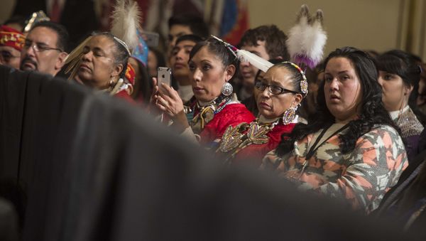 Native Americans listen to US President Barack Obama address the White House Tribal Nations Conference in Washington. (File) - Sputnik International
