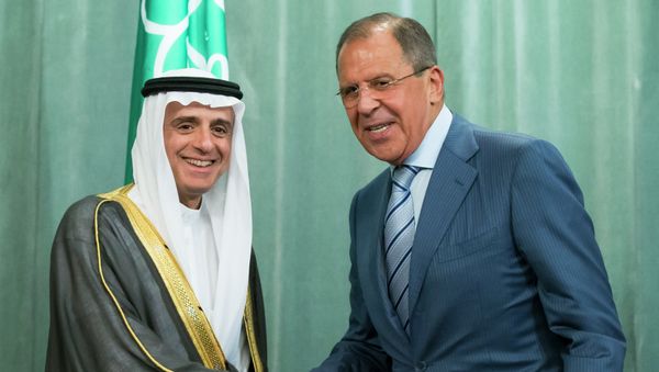 Russian Foreign Minister, Sergey Lavrov, right, and Saudi Arabia Foreign Minister, Adel bin Ahmed Al-Jubeir, shake hands after a news conference following their meeting in Moscow, Russia, Tuesday, Aug. 11, 2015 Russian Foreign Minister, Sergey Lavrov, right, and Saudi Arabia Foreign Minister, Adel bin Ahmed Al-Jubeir, shake hands after a news conference following their meeting in Moscow, Russia, Tuesday, Aug. 11, 2015 - Sputnik International