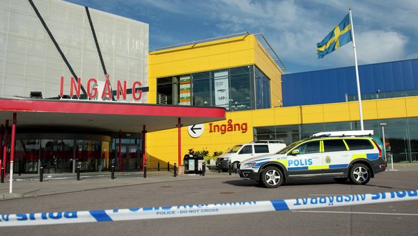 Police cars are parked outside IKEA store in the city of Vaesteraas, about 100 km west of Stockholm on August 10, 2015 Police cars are parked outside IKEA store in the city of Vaesteraas, about 100 km west of Stockholm on August 10, 2015 - Sputnik International