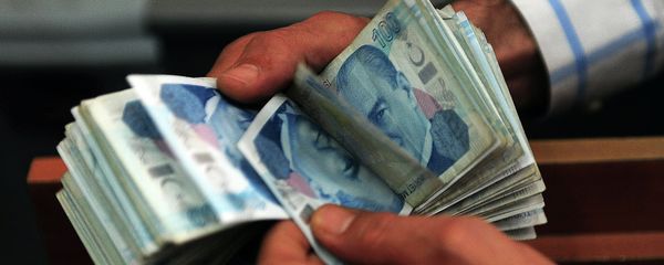 An exchange office worker counts Turkish lira banknotes in Istanbul on June 8, 2015 - Sputnik International