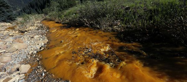Water flows down Cement Creek just below the site of the blowout at the Gold King mine which triggered a major spill of toxic wastewater. Water flows down Cement Creek just below the site of the blowout at the Gold King mine which triggered a major spill of toxic wastewater. - Sputnik International
