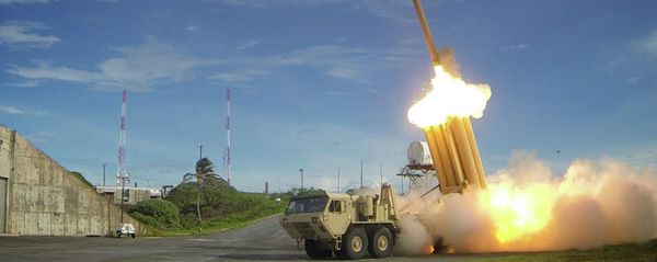 Two Terminal High Altitude Area Defense (THAAD) interceptors are launched during a successful intercept test. Two Terminal High Altitude Area Defense (THAAD) interceptors are launched during a successful intercept test. - Sputnik International