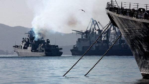 Departure of Pacific Fleet ships in a campaign to ensure safety of navigation Departure of Pacific Fleet ships in a campaign to ensure safety of navigation - Sputnik International