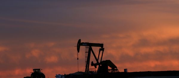 A well pump works at sunset on a farm near Sweetwater, Texas A well pump works at sunset on a farm near Sweetwater, Texas - Sputnik International