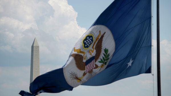 The Washington Monument is seen beyond the US State Department's flag June 30, 2015 in Washington, DC The Washington Monument is seen beyond the US State Department's flag June 30, 2015 in Washington, DC - Sputnik International