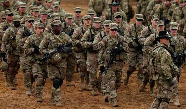 Members of the US Army B Company, 2nd Battalion, 8th Cavalry Regiment, 1st Brigade Combat Team, 1st Cavalry Division attend a military exercise 'Iron Sword 2014', at the Gaiziunu Training Range in Pabrade some 60km.(38 miles) north of the capital Vilnius, Lithuania - Sputnik International