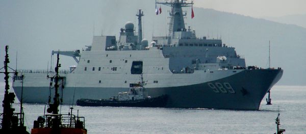 The amphibious warfare ship Changbaishang that has arrived in Vladivostok together with six other Chinese warships for the second stage of the Naval Cooperation 2015 exercise The amphibious warfare ship Changbaishang that has arrived in Vladivostok together with six other Chinese warships for the second stage of the Naval Cooperation 2015 exercise - Sputnik International