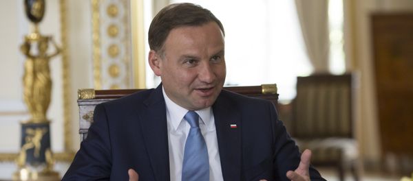 Poland's President Andrzej Duda gestures during a Reuters interview at the Presidential Palace in Warsaw, Poland August 14, 2015 Poland's President Andrzej Duda gestures during a Reuters interview at the Presidential Palace in Warsaw, Poland August 14, 2015 - Sputnik International