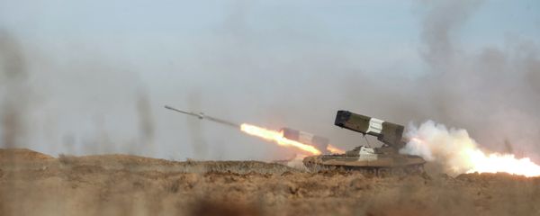 The TOS-1A multiple rocket launcher during a military exercise at the Prudboi training ground, Volgograd Region The TOS-1A multiple rocket launcher during a military exercise at the Prudboi training ground, Volgograd Region - Sputnik International