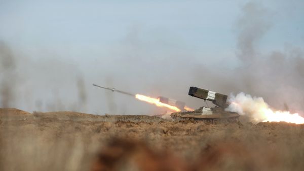 The TOS-1A multiple rocket launcher during a military exercise at the Prudboi training ground, Volgograd Region - Sputnik International