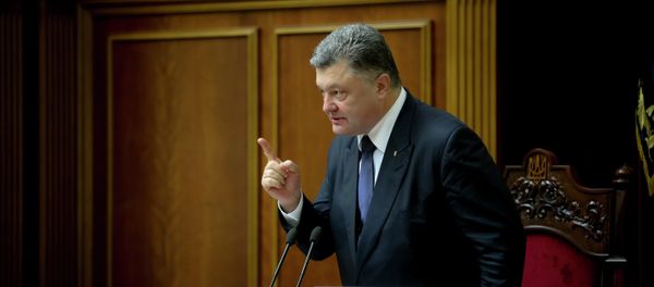 Ukrainian President Petro Poroshenko during a session of the Verkhovna Rada of Ukraine Ukrainian President Petro Poroshenko during a session of the Verkhovna Rada of Ukraine - Sputnik International