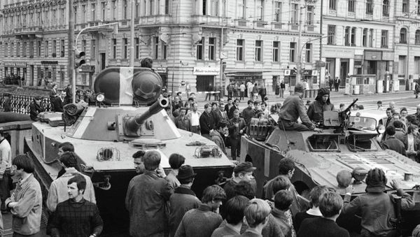 Soviet tanks in Prague during the Prague Spring, August 21, 1986. File photo Soviet tanks in Prague during the Prague Spring, August 21, 1986. File photo - Sputnik International