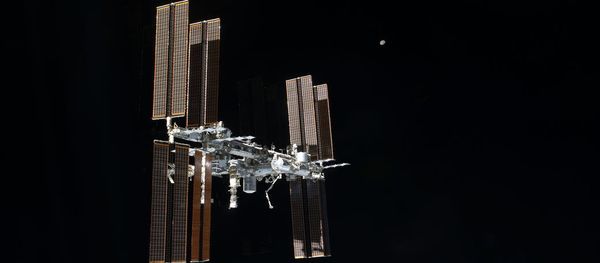 This picture of the International Space Station was photographed from the space shuttle Atlantis as the orbiting complex and the shuttle performed their relative separation in the early hours. File photo This picture of the International Space Station was photographed from the space shuttle Atlantis as the orbiting complex and the shuttle performed their relative separation in the early hours. File photo - Sputnik International