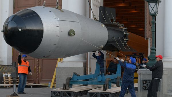 A life-size replica of the most powerful detonated nuclear bomb in history, better known as the Tsar Bomba, will be displayed at a historical exhibition in downtown Moscow. A life-size replica of the most powerful detonated nuclear bomb in history, better known as the Tsar Bomba, will be displayed at a historical exhibition in downtown Moscow. - Sputnik International