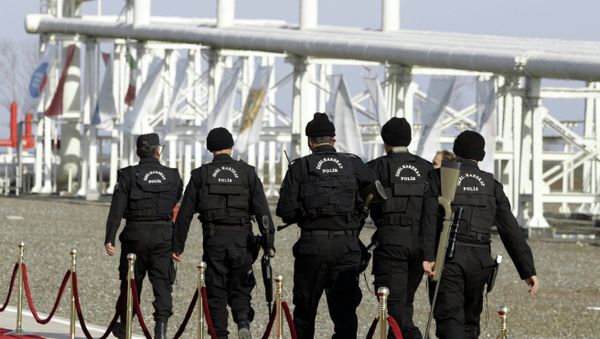 Turkish security special forces patrol at the pumping station in the village of Durusu, near the northern Turkish city of Samsun, Thursday, Nov. 17, 2005, hours before the inauguration ceremony of the Blue Stream pipeline. (File) Turkish security special forces patrol at the pumping station in the village of Durusu, near the northern Turkish city of Samsun, Thursday, Nov. 17, 2005, hours before the inauguration ceremony of the Blue Stream pipeline. (File) - Sputnik International