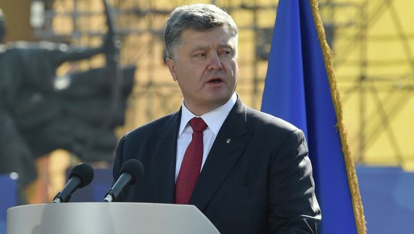 Ukrainian President Petro Poroshenko during a march on Independence Day in Kiev - Sputnik International