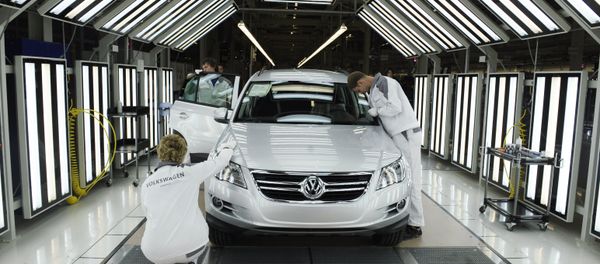 At the Volkswagen Rus Group plant in Kaluga, where full-cycle production of cars was launched in 2009 At the Volkswagen Rus Group plant in Kaluga, where full-cycle production of cars was launched in 2009 - Sputnik International