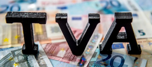 The word TVA (VAT, value-added tax) is seen on top of euro banknotes in Lille on August 25, 2014 The word TVA (VAT, value-added tax) is seen on top of euro banknotes in Lille on August 25, 2014 - Sputnik International