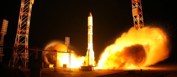 The Proton-M rocket carrying the Astra 2E communication satellite blasts off from the Baikonur cosmodrome The Proton-M rocket carrying the Astra 2E communication satellite blasts off from the Baikonur cosmodrome - Sputnik International