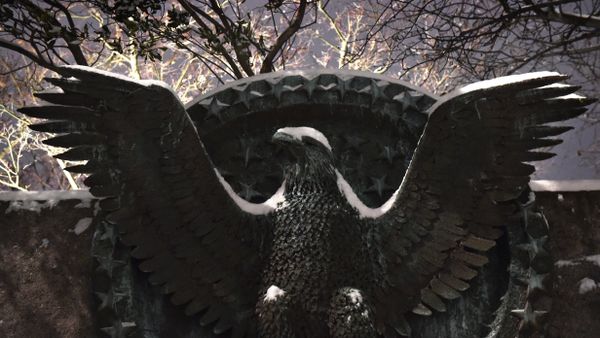 Snow falls on an eagle emblem at the Franklin D. Roosevelt memorial in Washington DC on February 16, 2015 Snow falls on an eagle emblem at the Franklin D. Roosevelt memorial in Washington DC on February 16, 2015 - Sputnik International