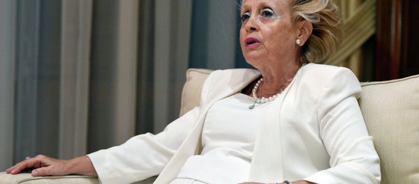 Vassiliki Thanou, the 65-year-old head of the Supreme Court, and newly appointed Greek interim prime minister talks with outgoing Greek prime minister Alexis Tsipras (unseeen) in his office in Athens, on August 27, 2015 Vassiliki Thanou, the 65-year-old head of the Supreme Court, and newly appointed Greek interim prime minister talks with outgoing Greek prime minister Alexis Tsipras (unseeen) in his office in Athens, on August 27, 2015 - Sputnik International