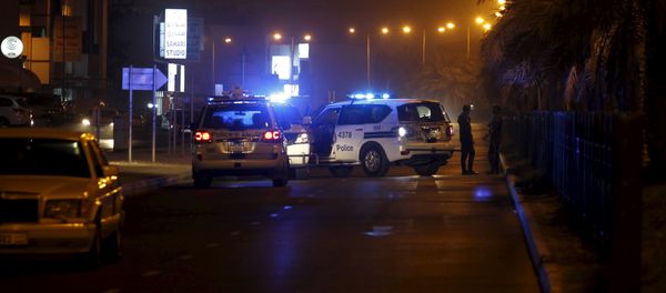 Police cars block the Budaiya highway leading to the blast site where one police officer was killed late Friday evening in Budaiya west of Manama, Bahrain, August 28, 2015. A terrorist blast in a Shi'ite village in Bahrain killed a policeman on Friday, the country's interior ministry said. One policeman killed in the terrorist blast in Karana village, it said on its Twitter account, giving no further details Police cars block the Budaiya highway leading to the blast site where one police officer was killed late Friday evening in Budaiya west of Manama, Bahrain, August 28, 2015. A terrorist blast in a Shi'ite village in Bahrain killed a policeman on Friday, the country's interior ministry said. One policeman killed in the terrorist blast in Karana village, it said on its Twitter account, giving no further details - Sputnik International